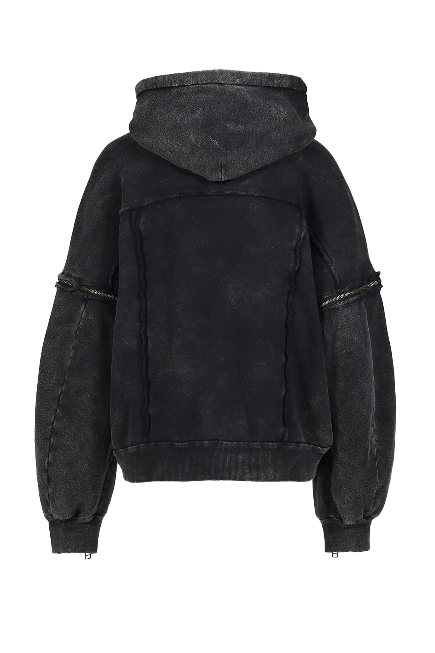 SPLIT SWEAT HOODIE / BLK
