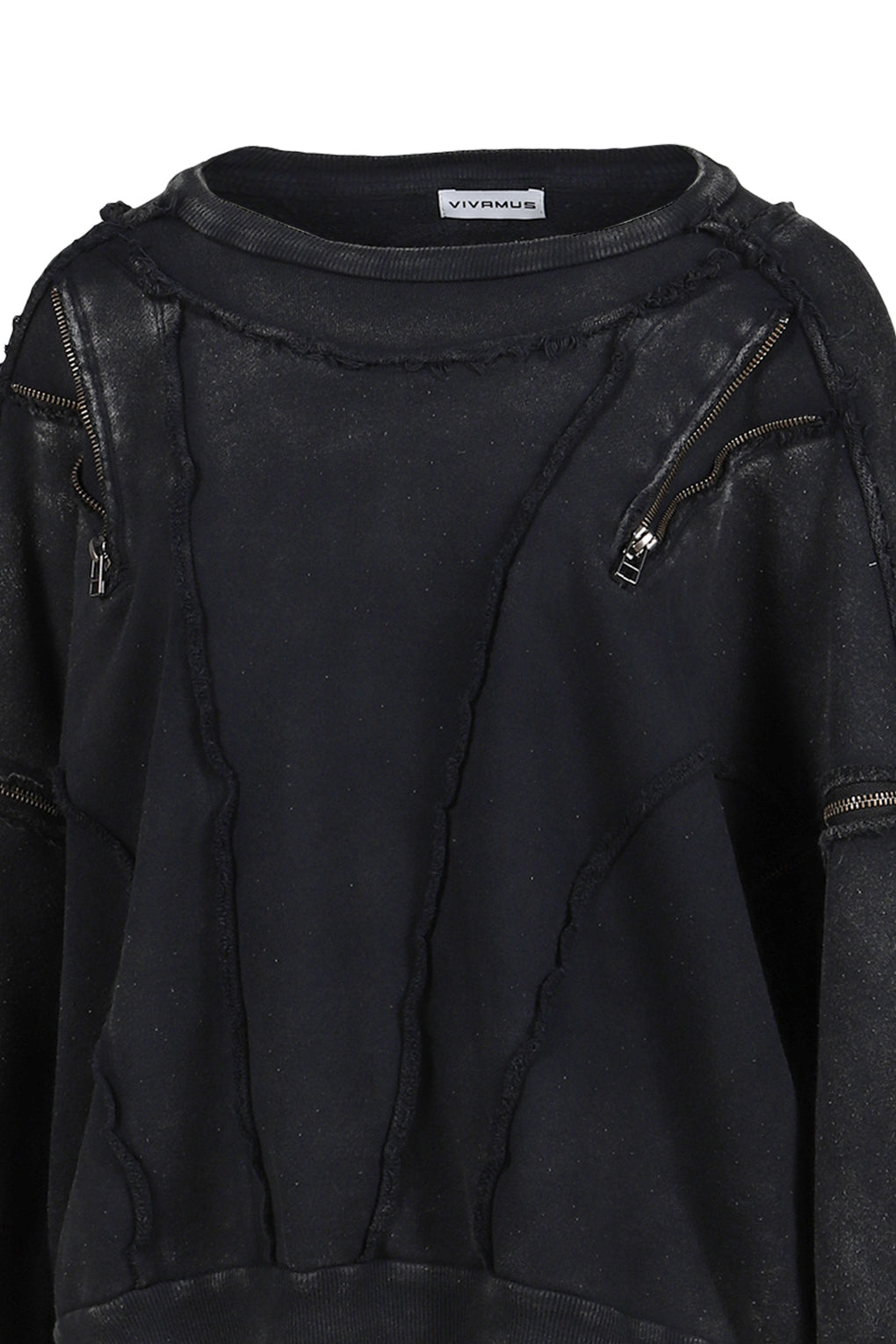 SPLIT SWEAT CREWNECK / BLK