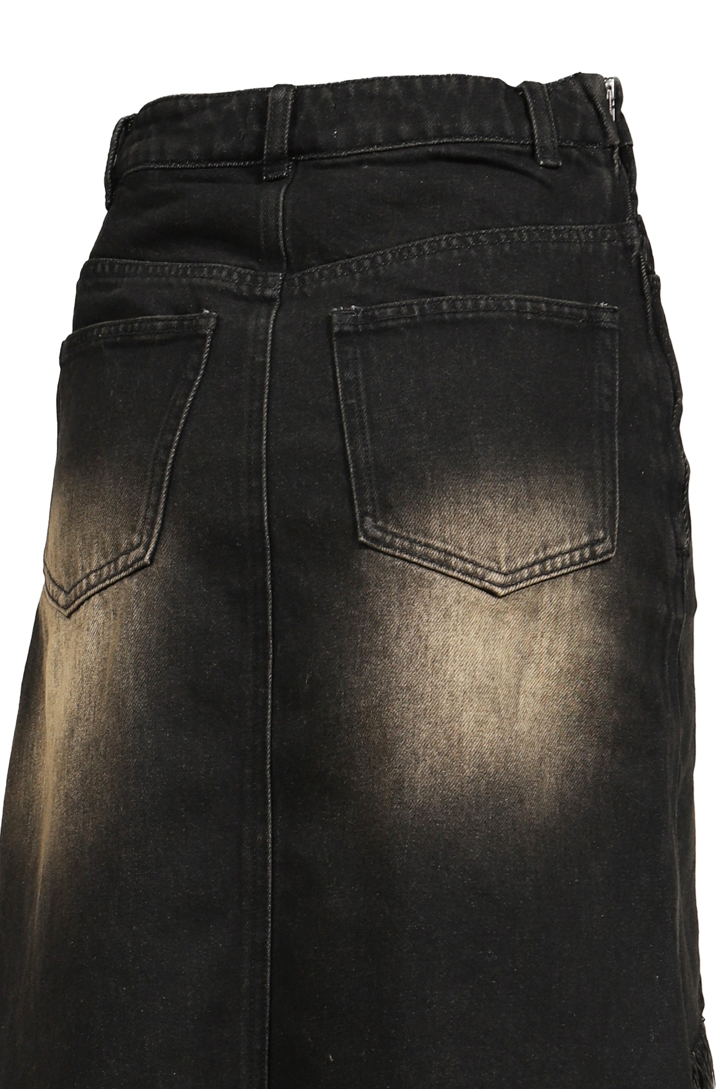 ASYMMETRY DENIM SKIRT / BLK