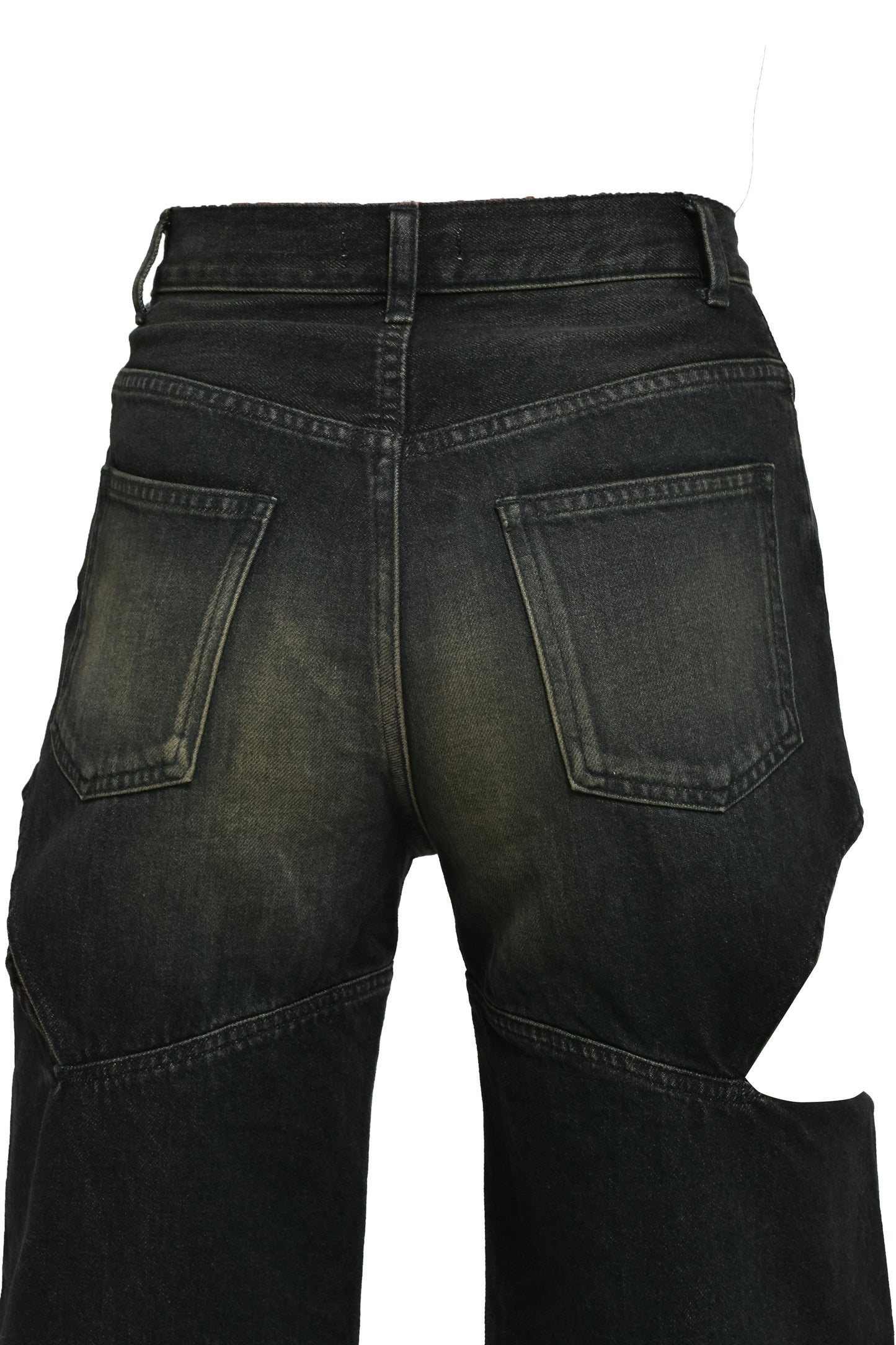 CUTOFF DENIM PANTS / BLK