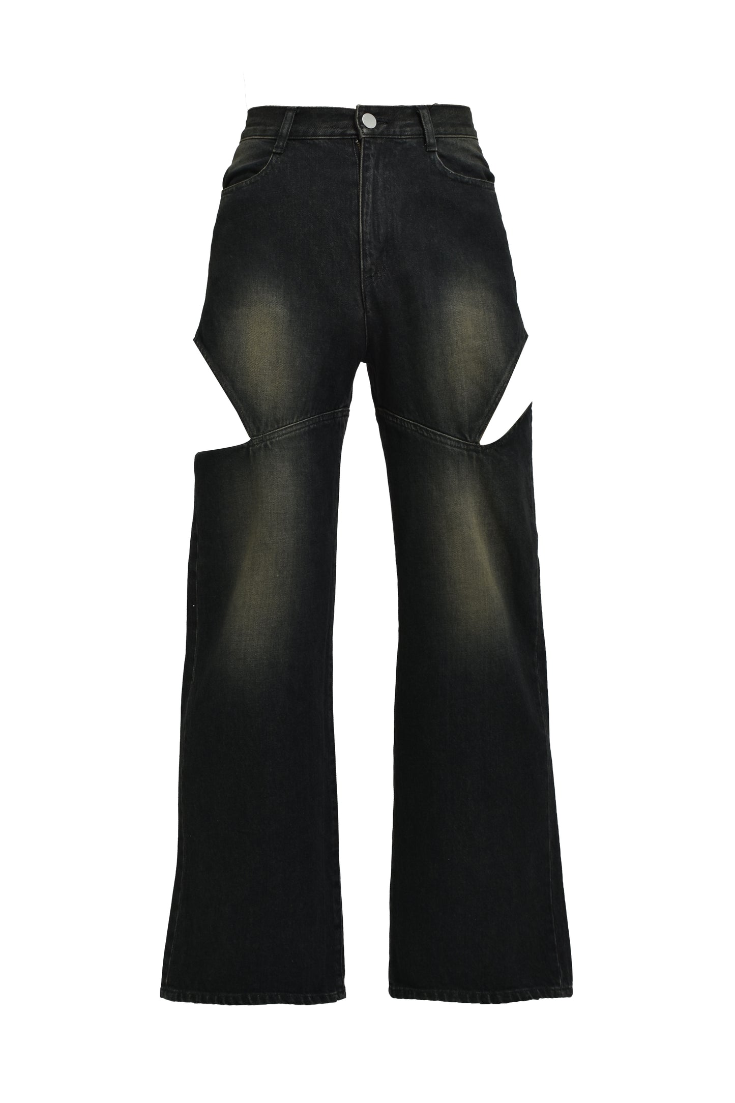 CUTOFF DENIM PANTS / BLK