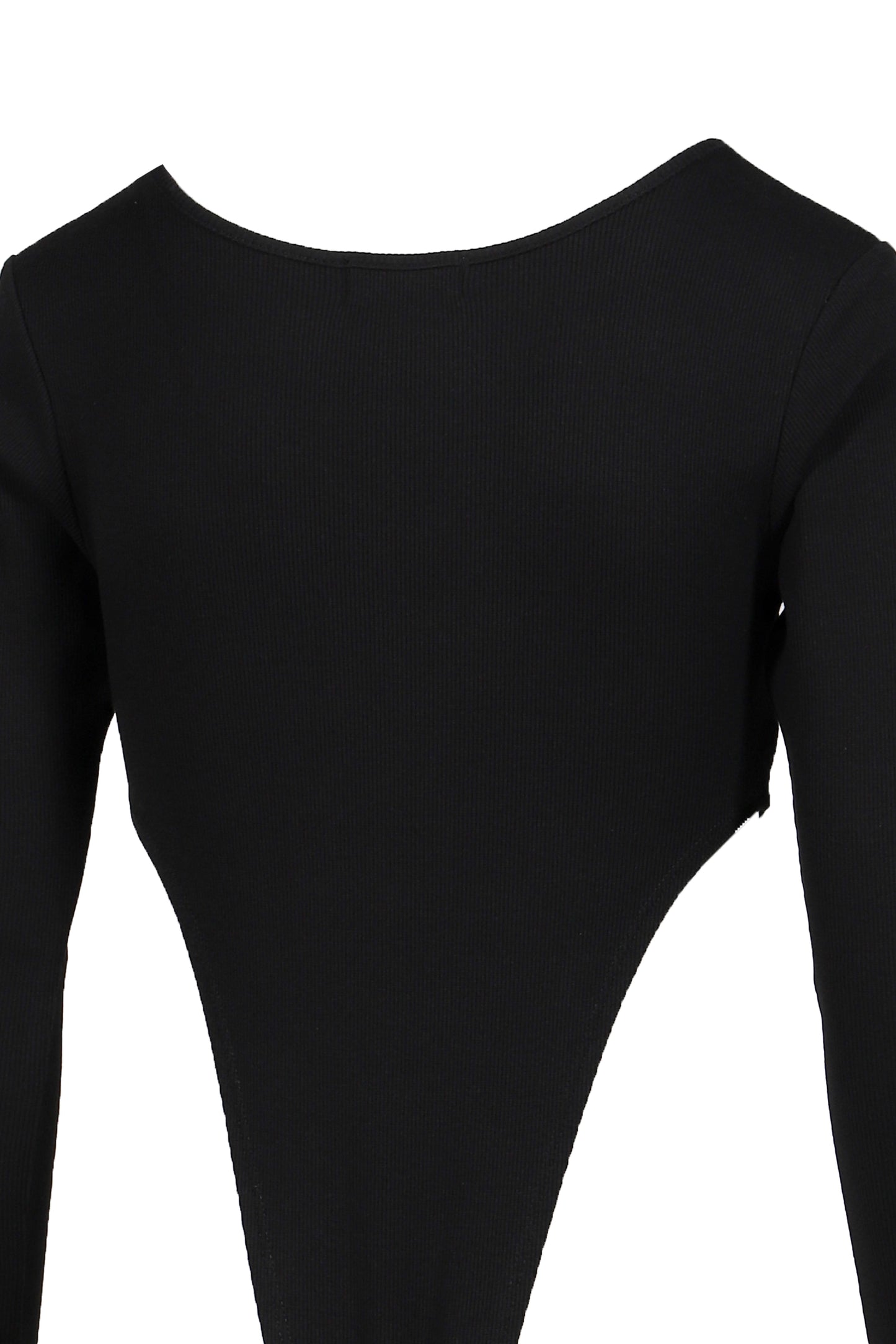 RIB CUT BODYSUITS  / BLK