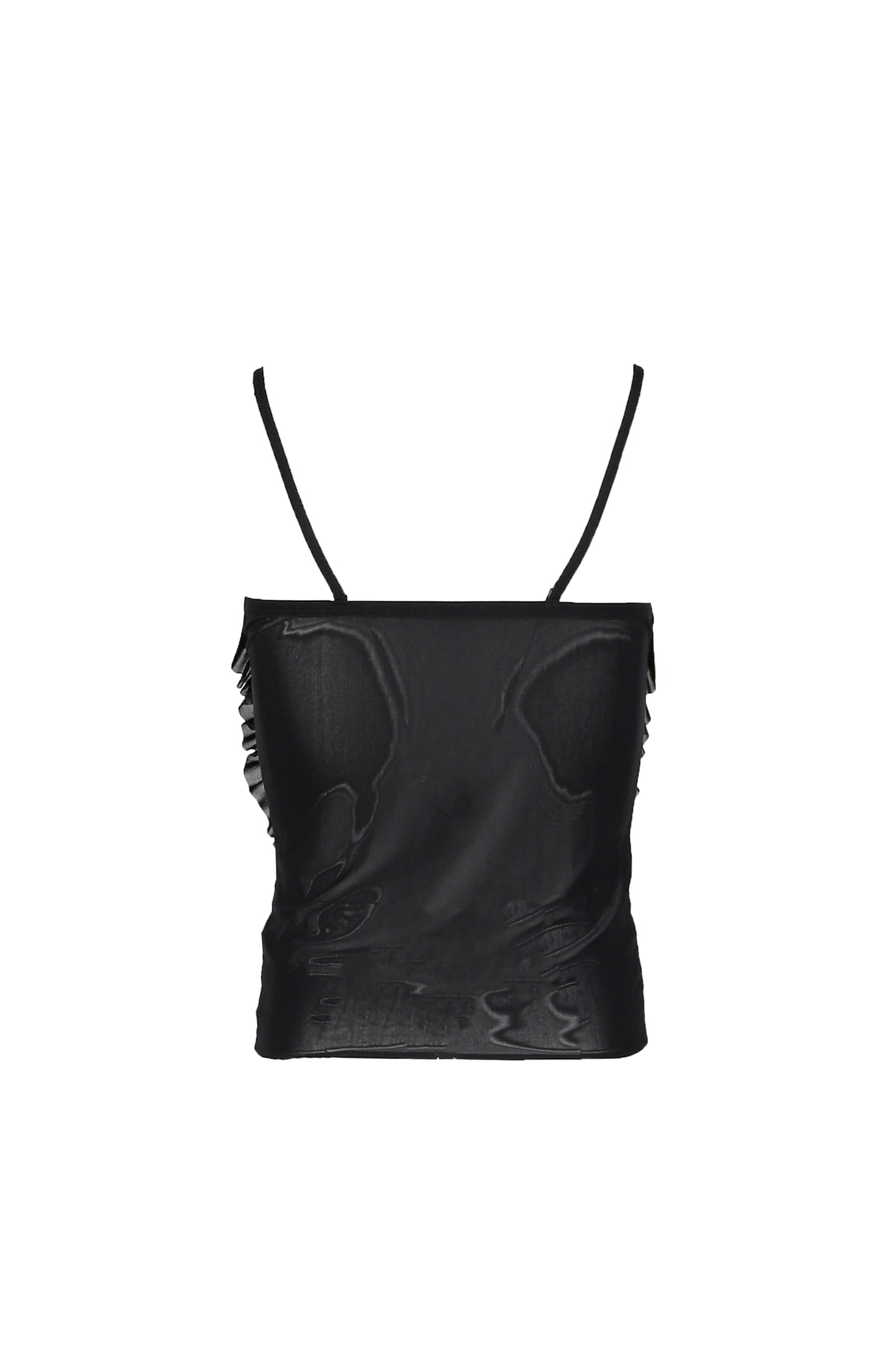 SHEER FRILL BUSTIER CAMISOLE / BLK