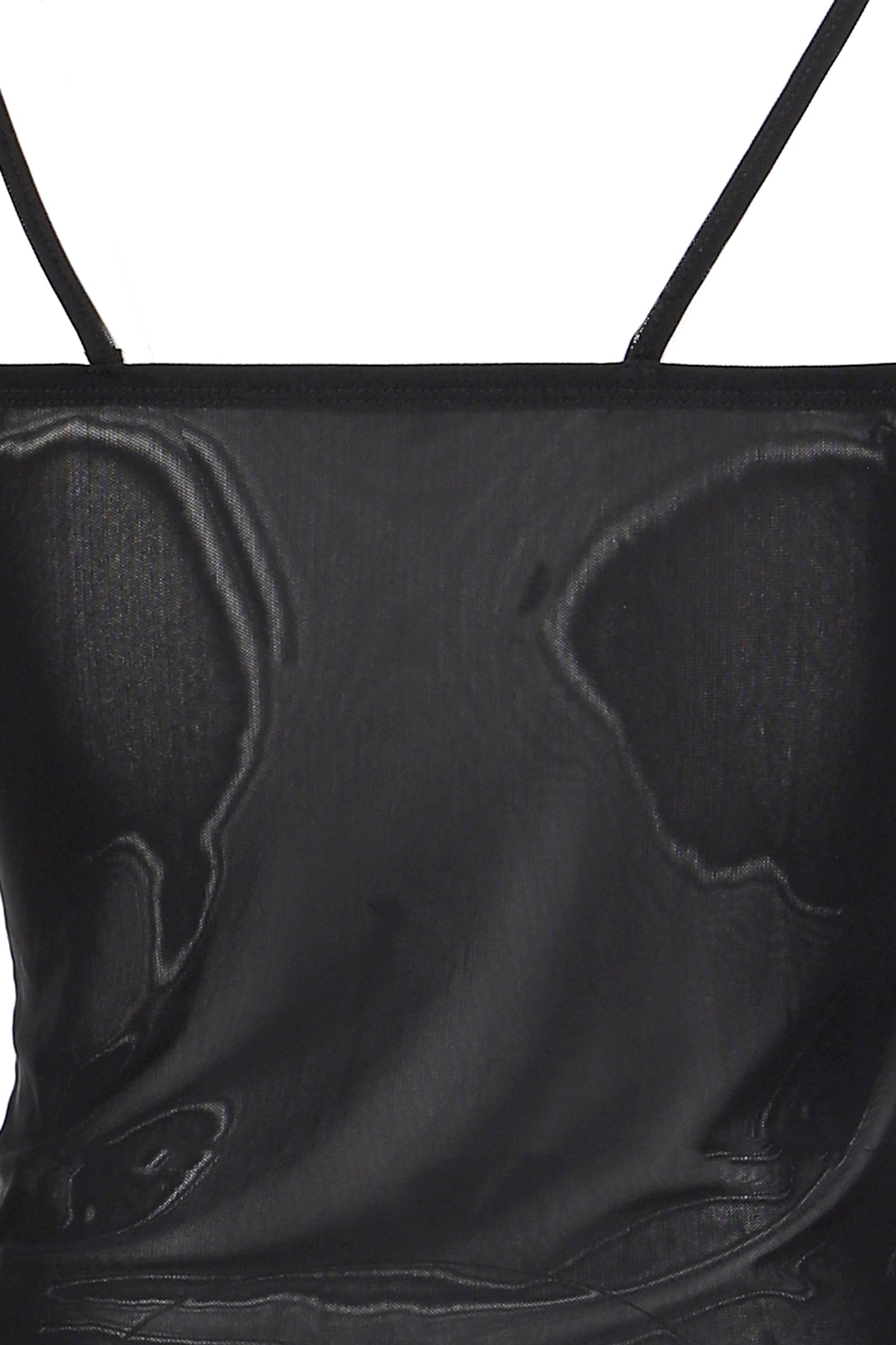 SHEER FRILL BUSTIER CAMISOLE / BLK