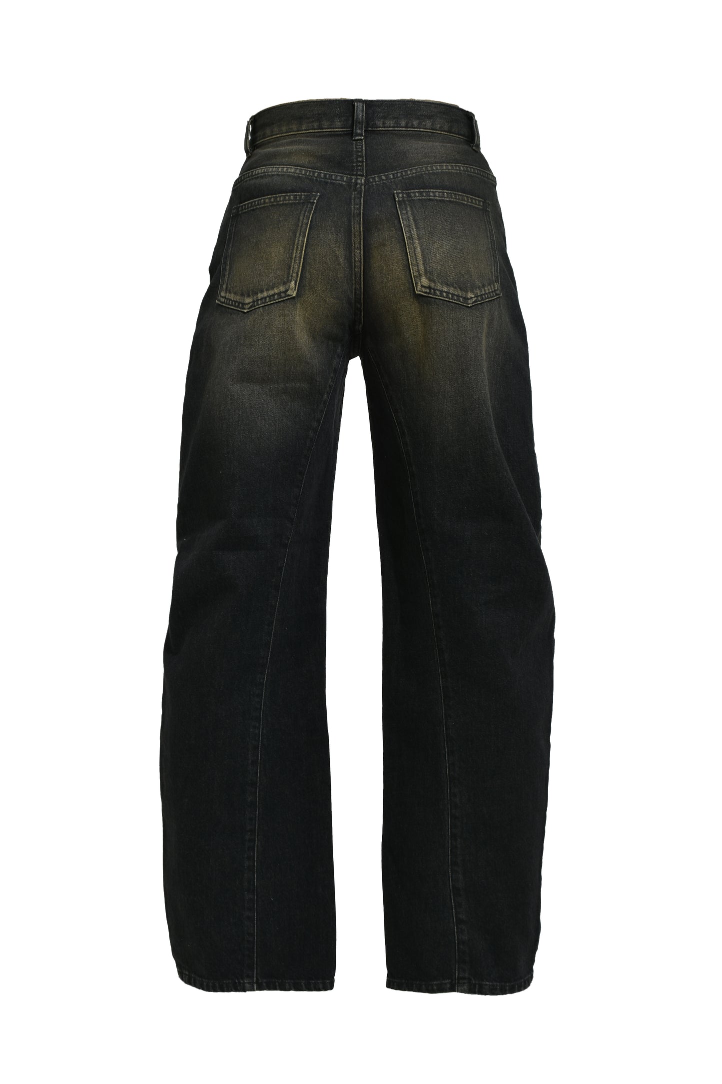 CURVED DENIM PANTS / BLK