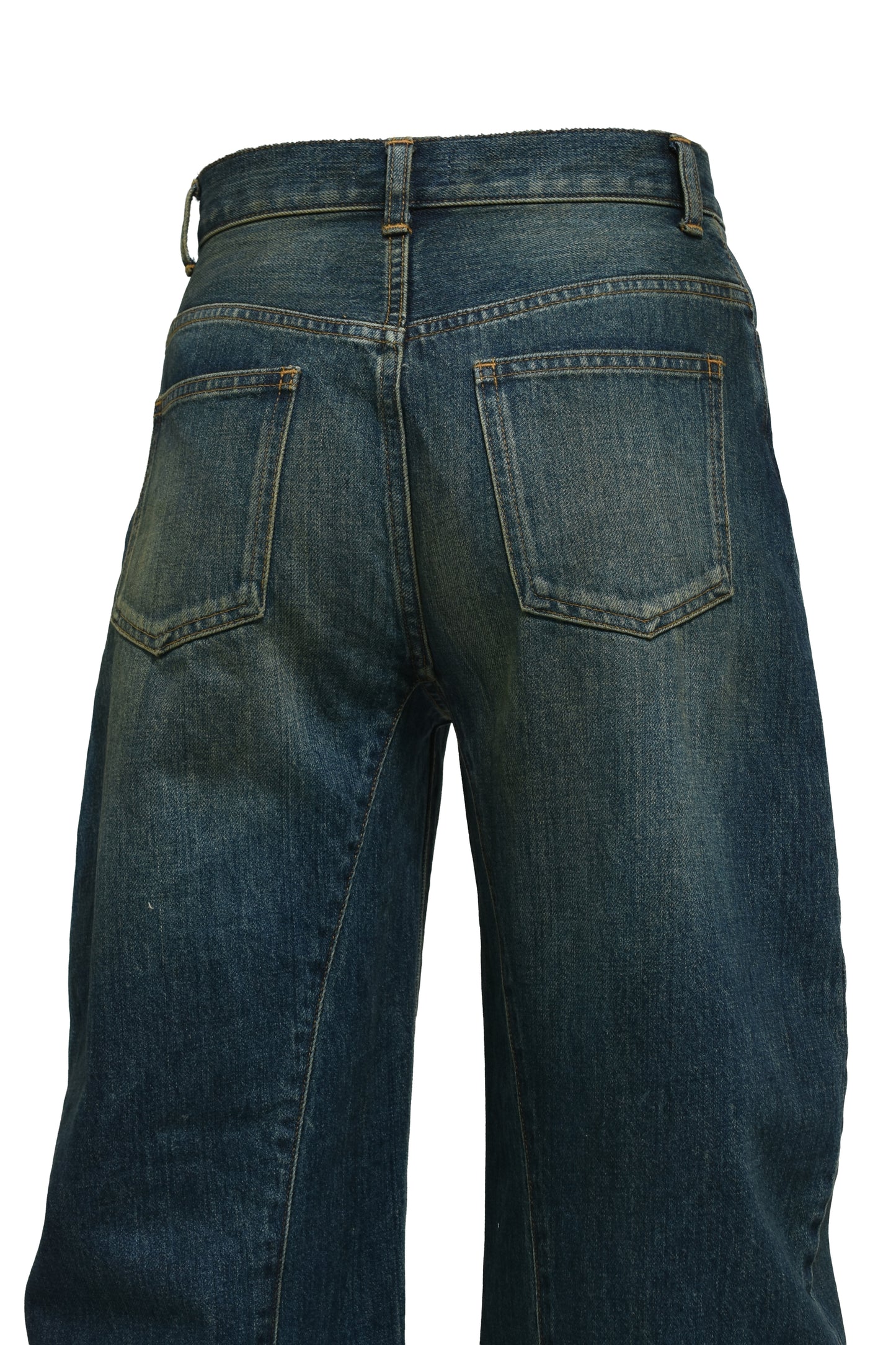 CURVED DENIM PANTS / BLU