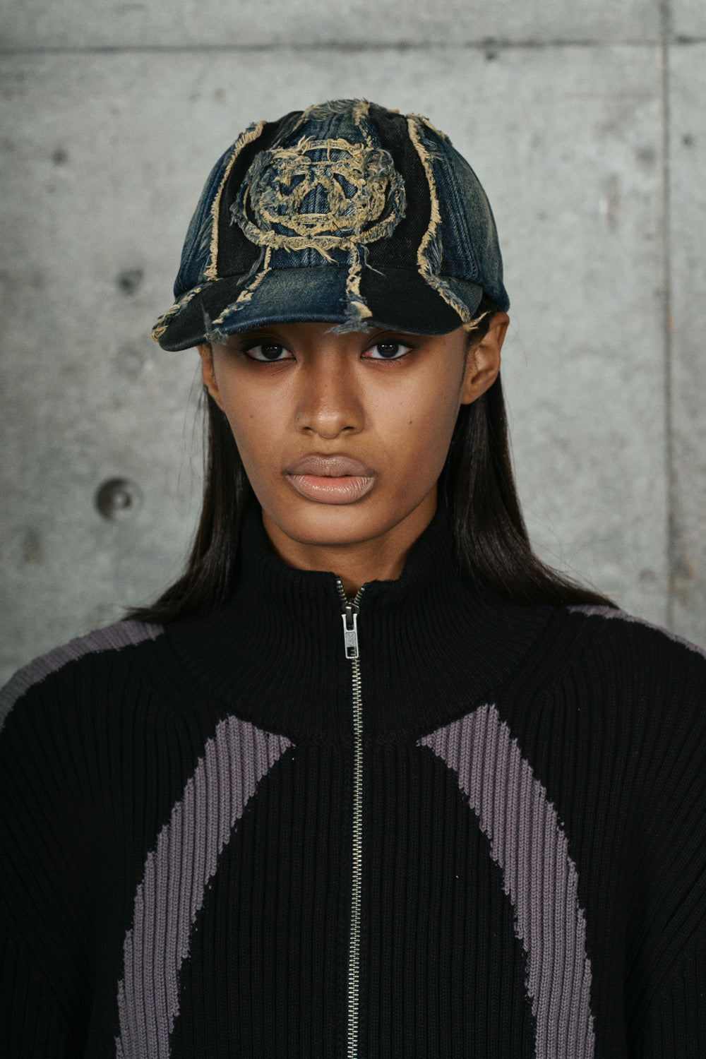 VIVAMUS ヴィヴァムス FW25 DISTRESSED CAP / NVY - NUBIAN
