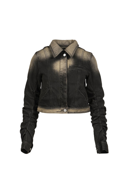 LOOSED SLEEVE DENIM JACKET / BLK