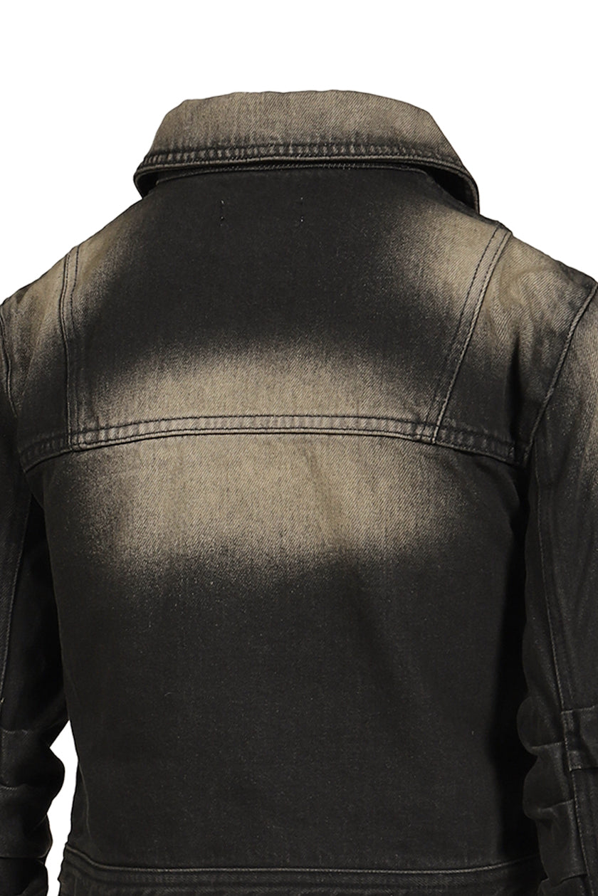 LOOSED SLEEVE DENIM JACKET / BLK