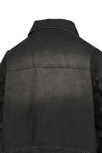 DENIM LACE JACKET / BLK
