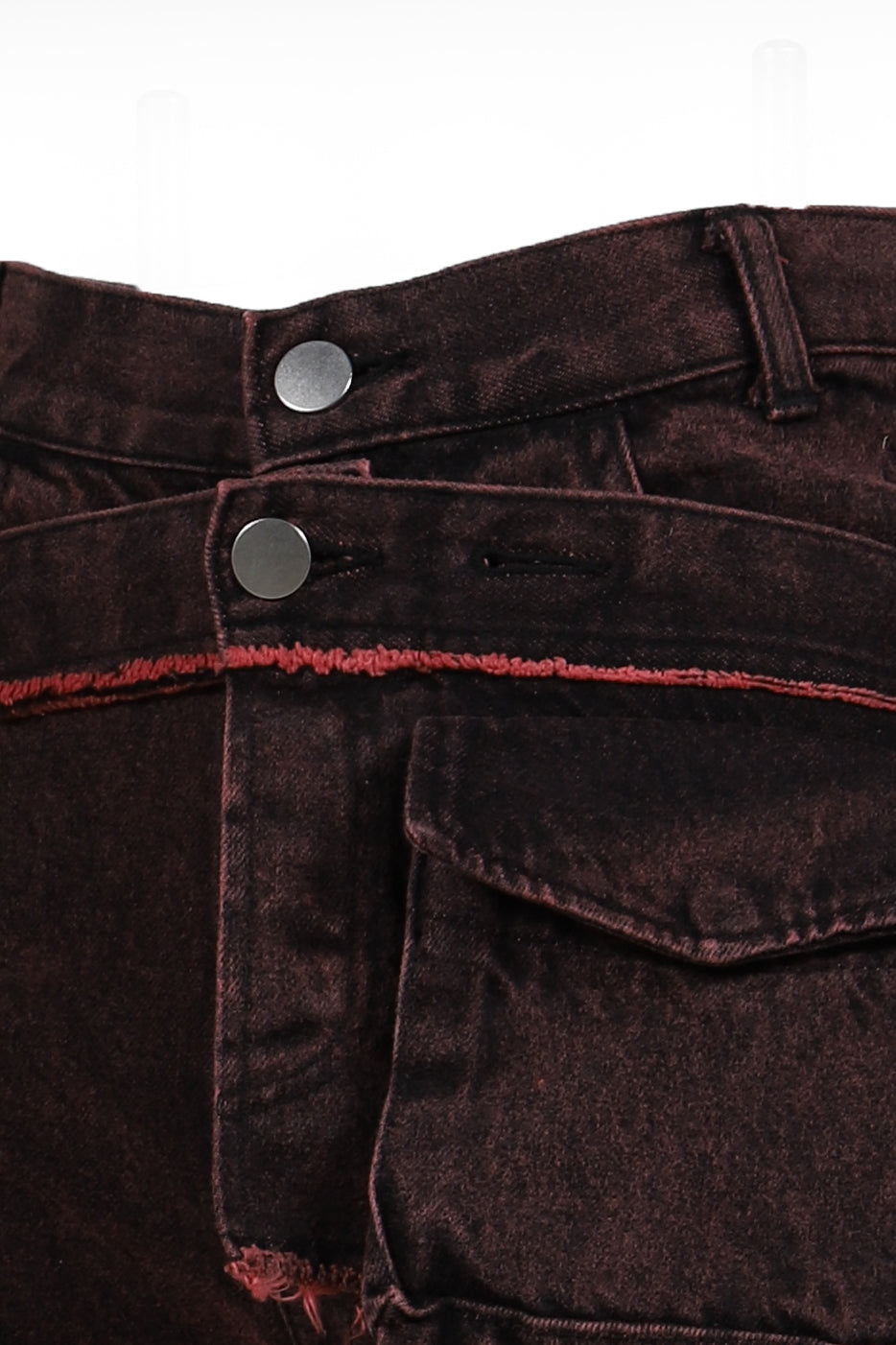 DENIM LACE COMBI SHORTPANTS / PNK
