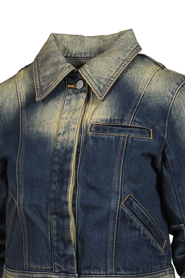 LOOSED SLEEVE DENIM JACKET / BLU