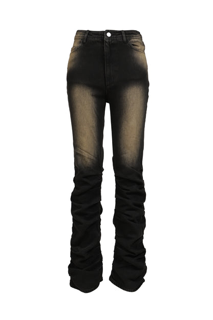 LOOSED LEG DENIM PANTS / BLK