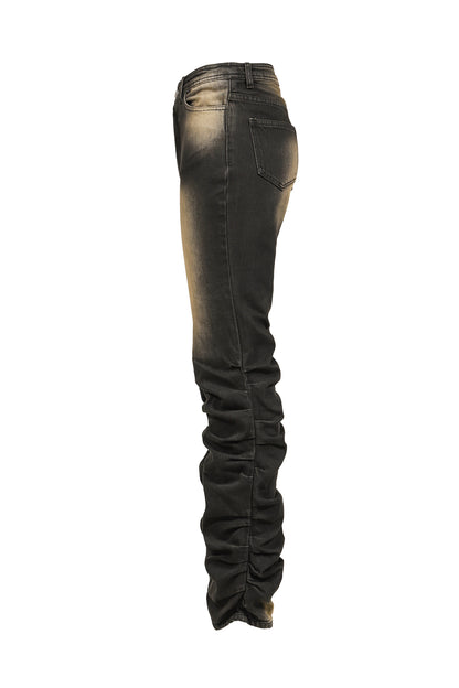 LOOSED LEG DENIM PANTS / BLK