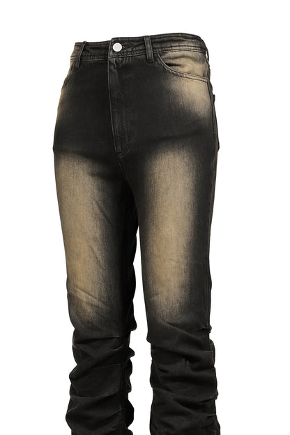 LOOSED LEG DENIM PANTS / BLK