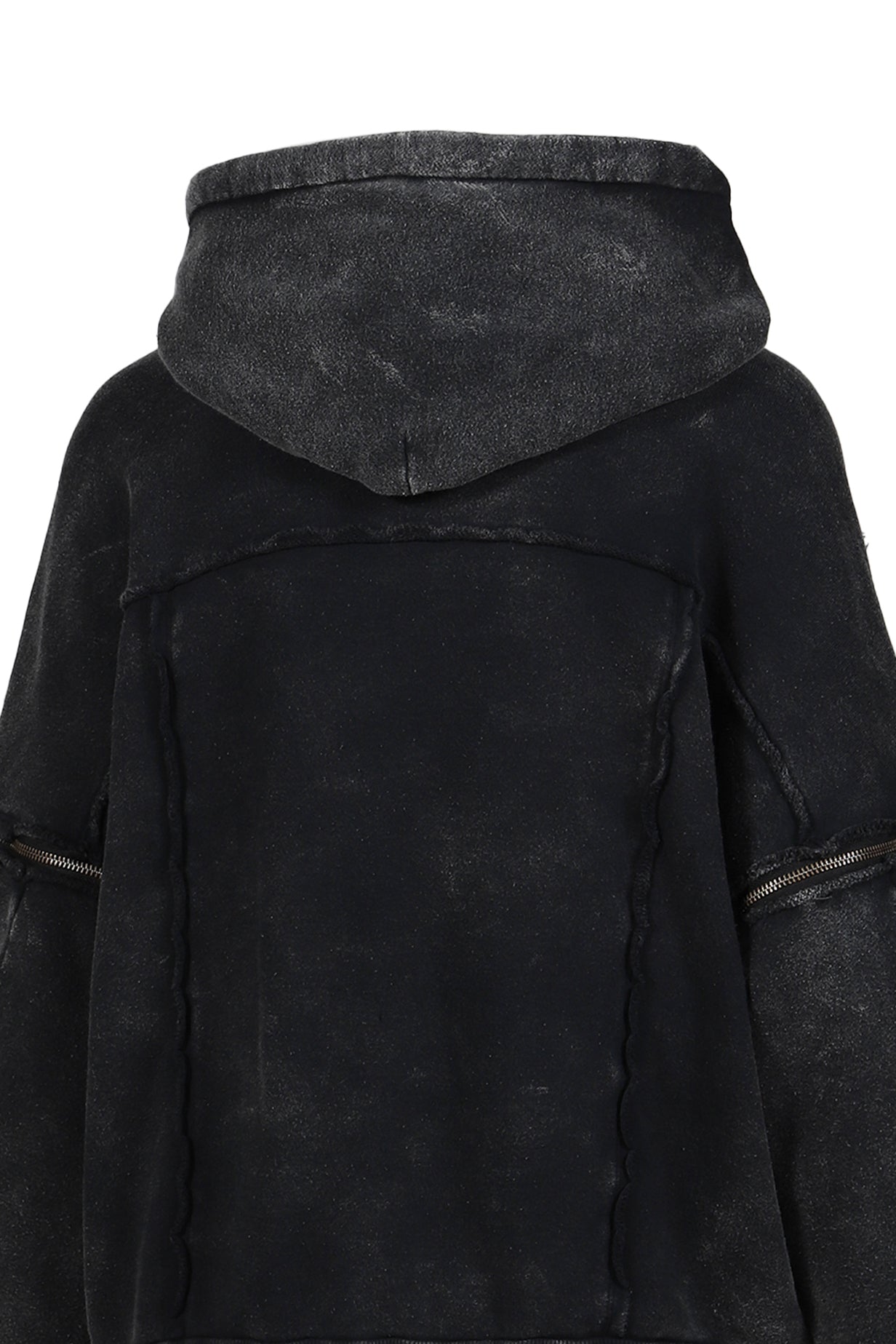 SPLIT SWEAT HOODIE / BLK