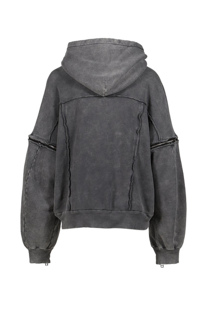 SPLIT SWEAT HOODIE / GRY