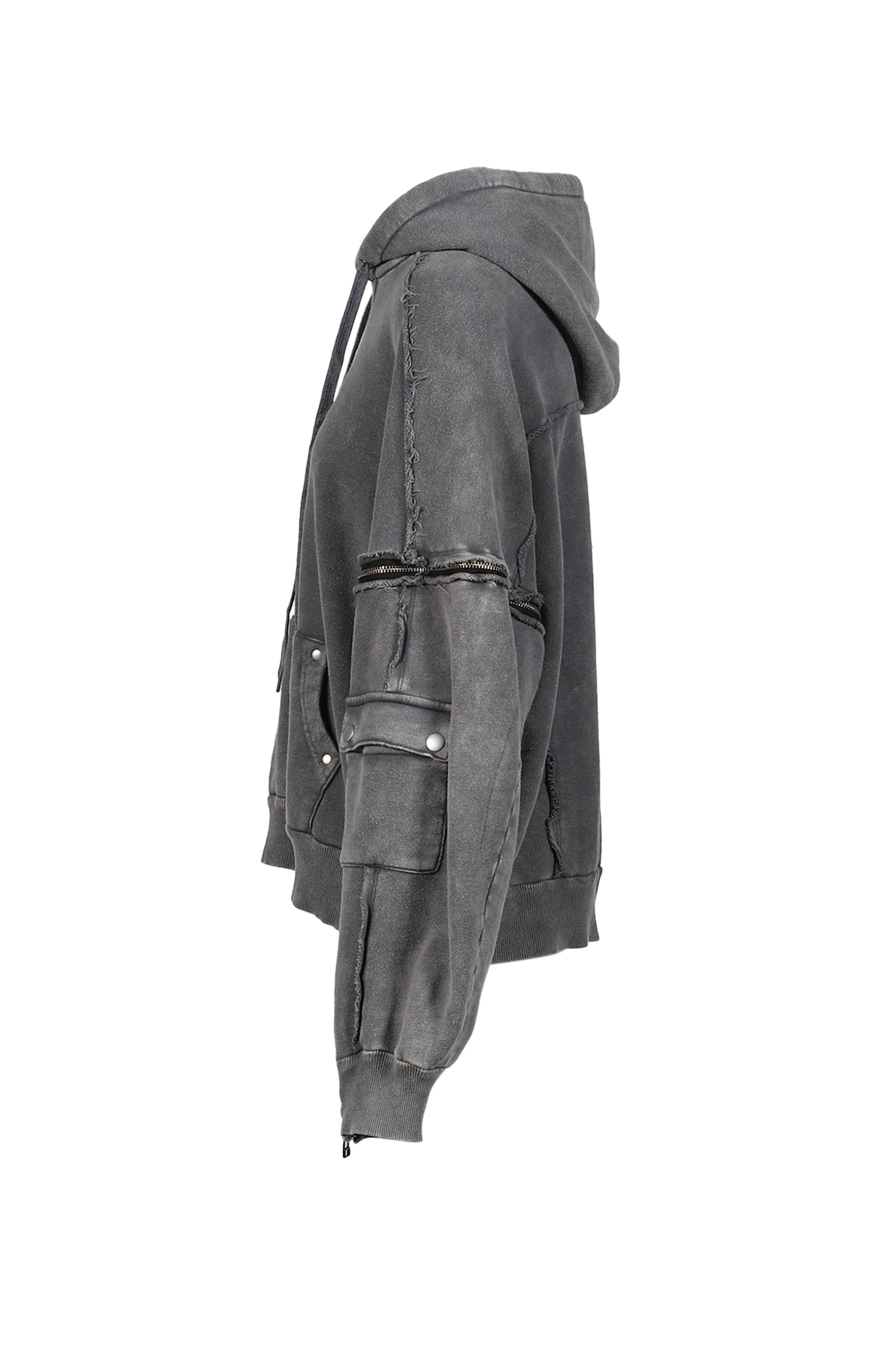 SPLIT SWEAT HOODIE / GRY