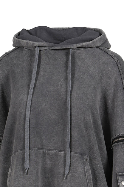 SPLIT SWEAT HOODIE / GRY
