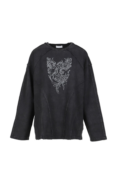 CREWNECK L/S TEE / BLK