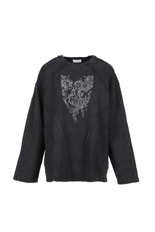 CREWNECK L/S TEE / BLK