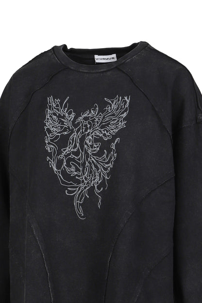 CREWNECK L/S TEE / BLK