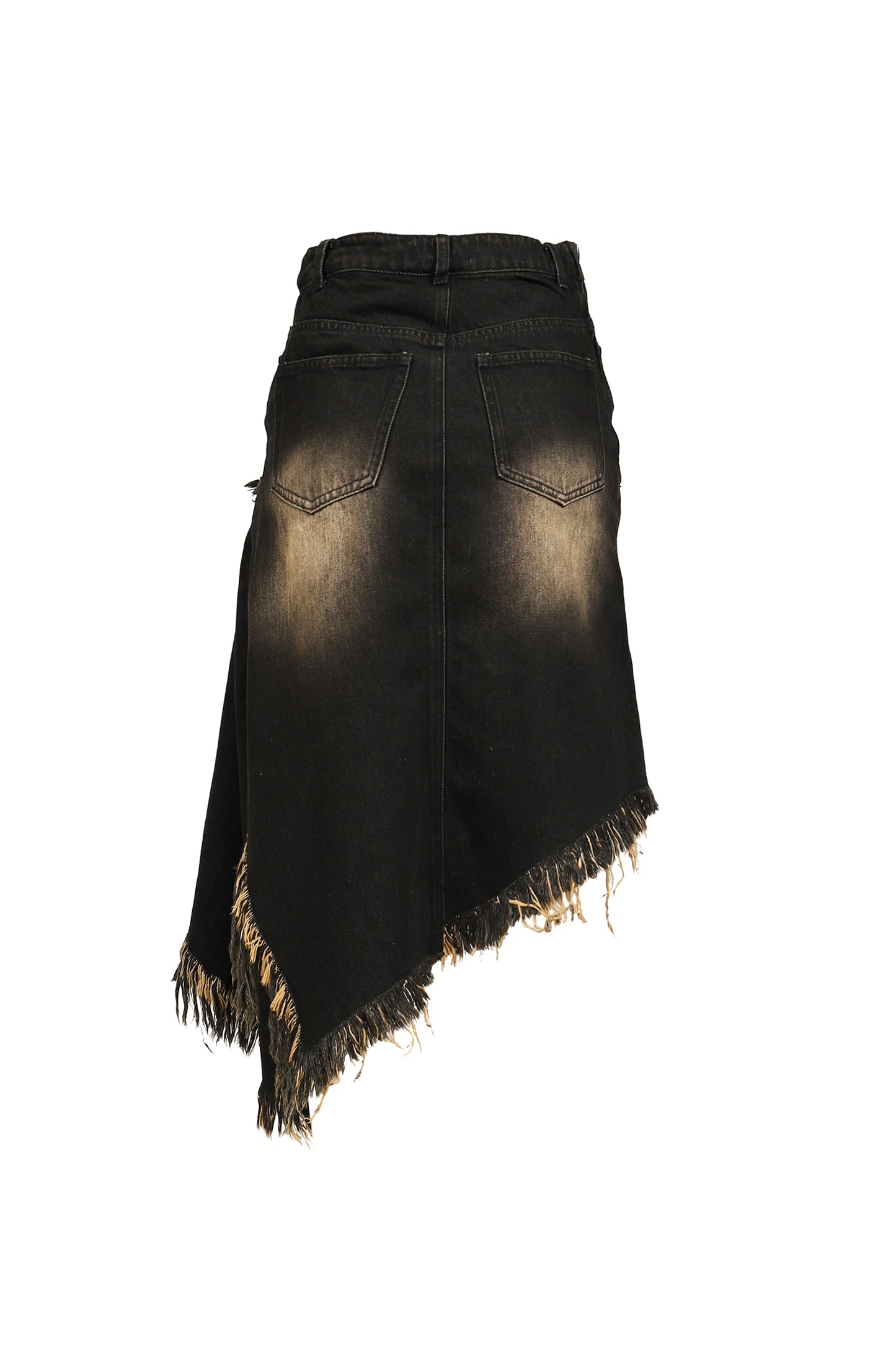 ASYMMETRY DENIM SKIRT / BLK