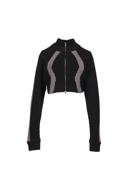 DOUBLE ZIP KNIT / BLK
