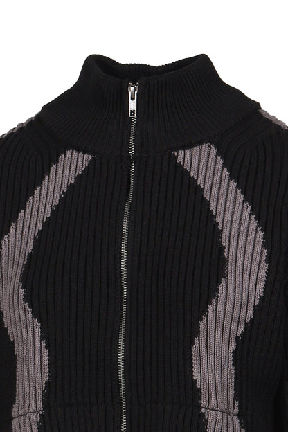 DOUBLE ZIP KNIT / BLK