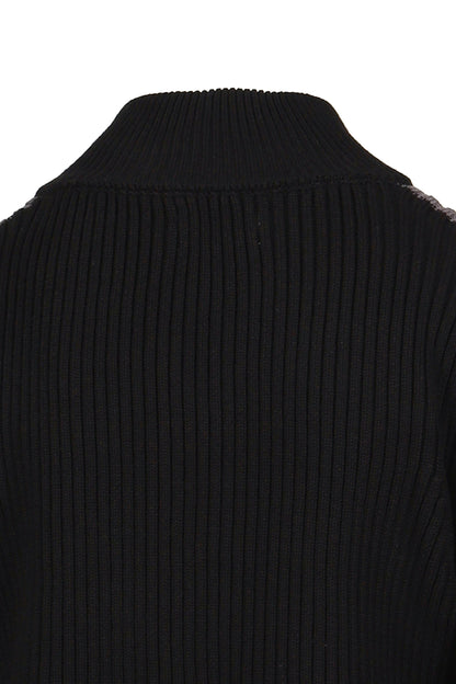 DOUBLE ZIP KNIT / BLK