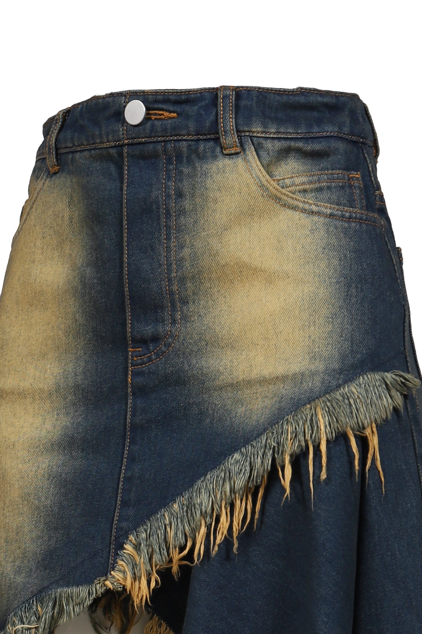 ASYMMETRY DENIM SKIRT / BLU