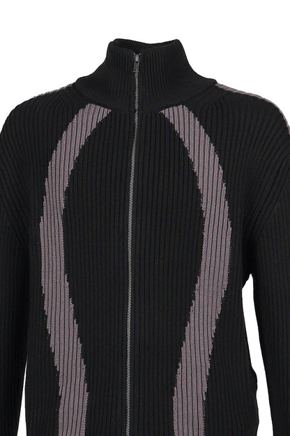 DOUBLE ZIP KNIT / BLK
