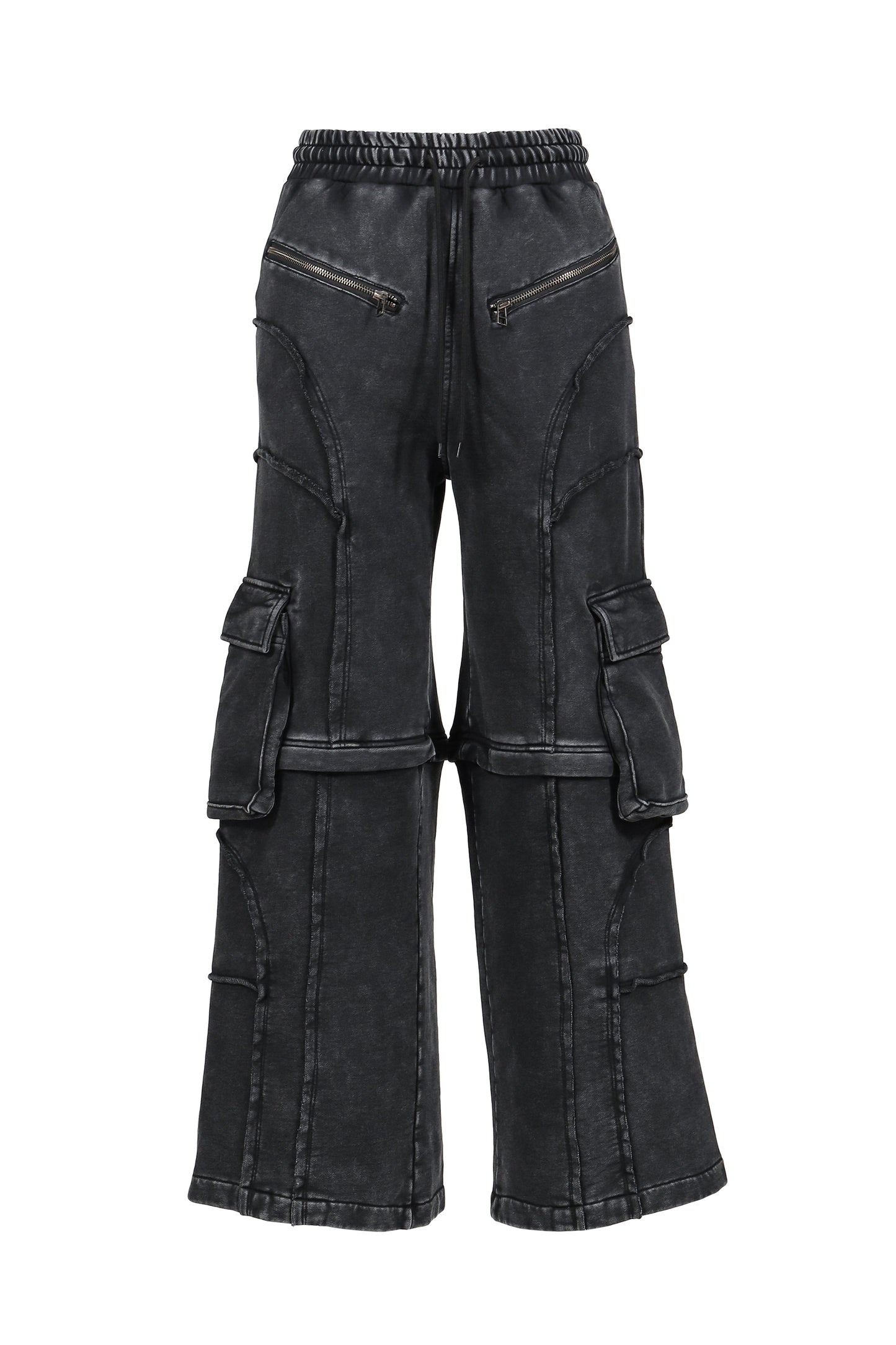 SPLIT SWEAT PANTS / BLK