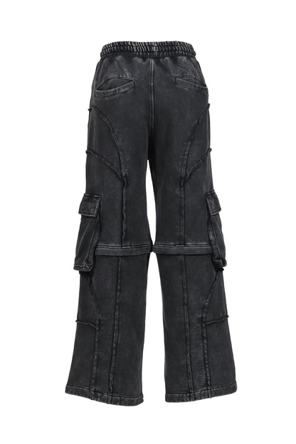 SPLIT SWEAT PANTS / BLK