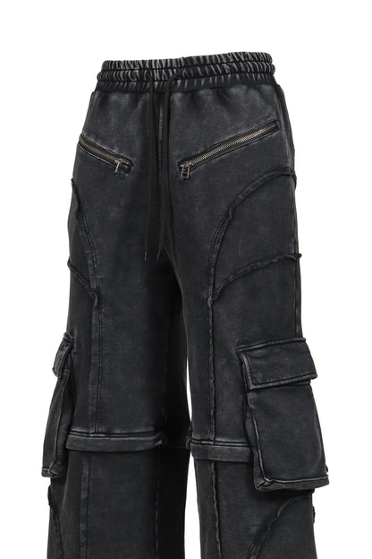 SPLIT SWEAT PANTS / BLK