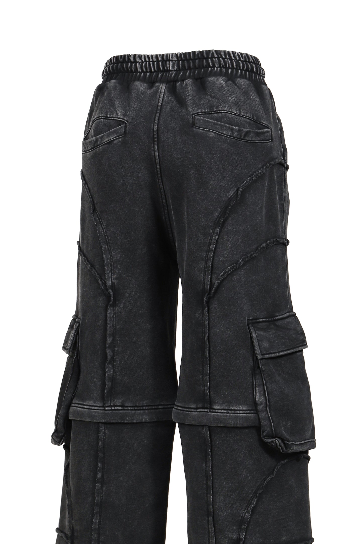 SPLIT SWEAT PANTS / BLK