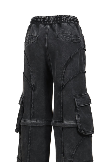 SPLIT SWEAT PANTS / BLK