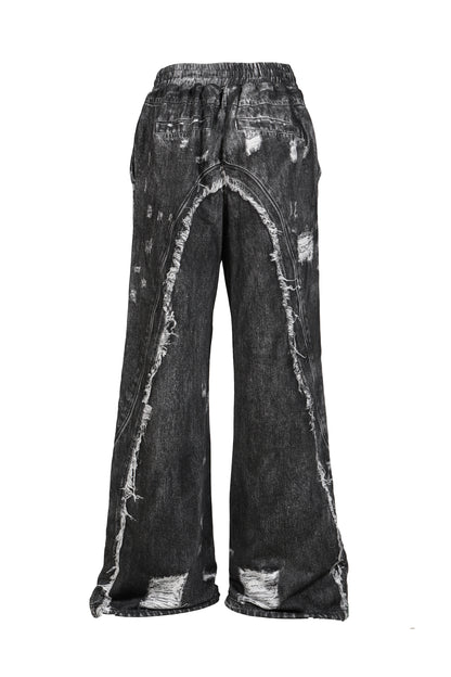 PRINT SWEAT PANTS / BLK