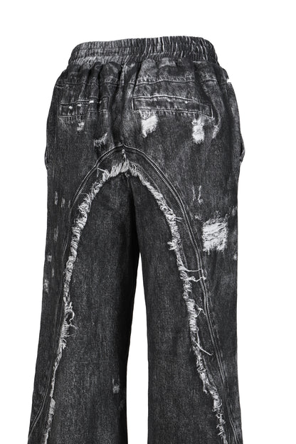 PRINT SWEAT PANTS / BLK