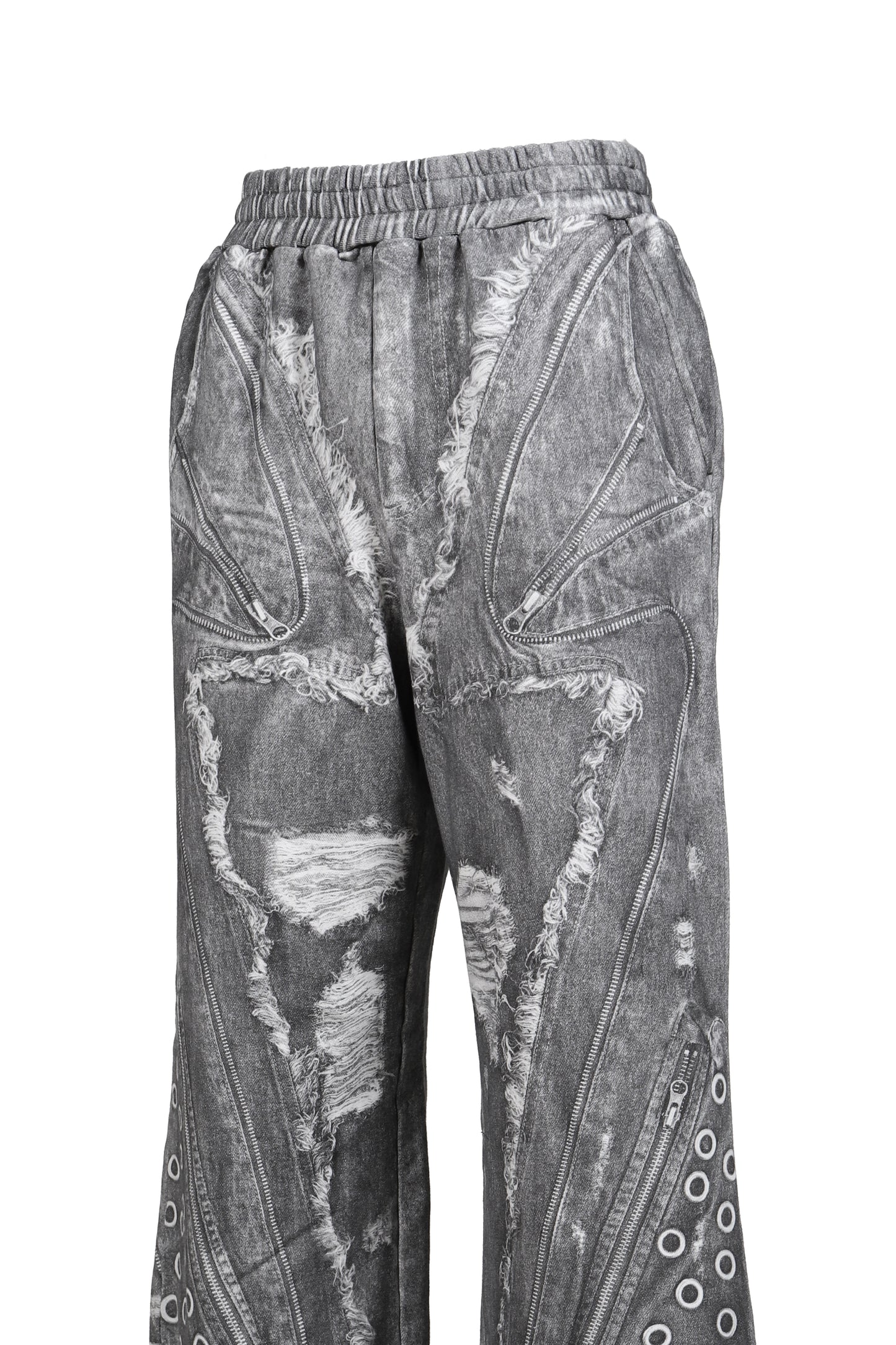 PRINT SWEAT PANTS / GRY