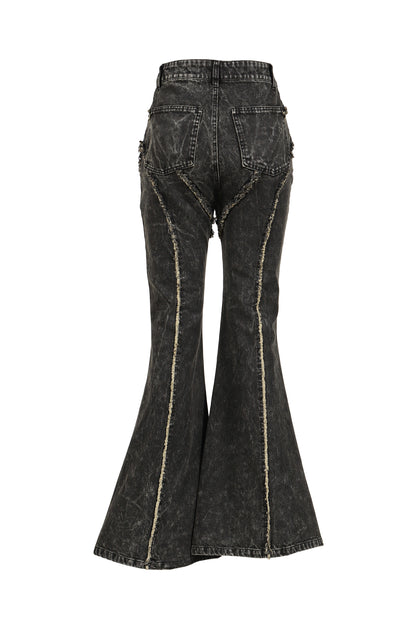FLARE DENIM PANTS / BLK