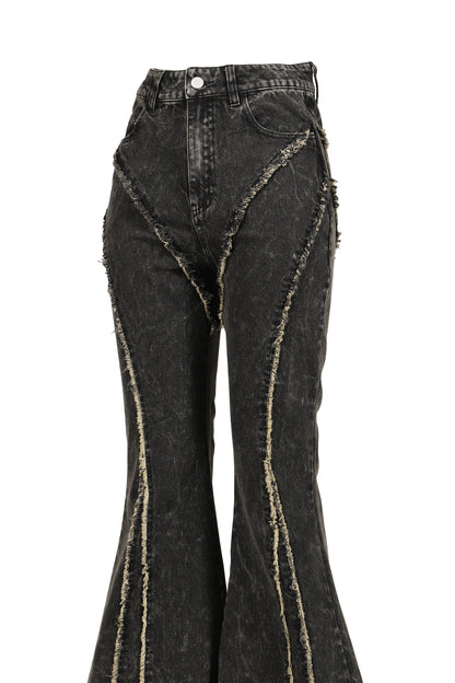 FLARE DENIM PANTS / BLK