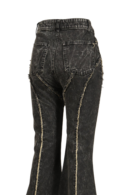 FLARE DENIM PANTS / BLK