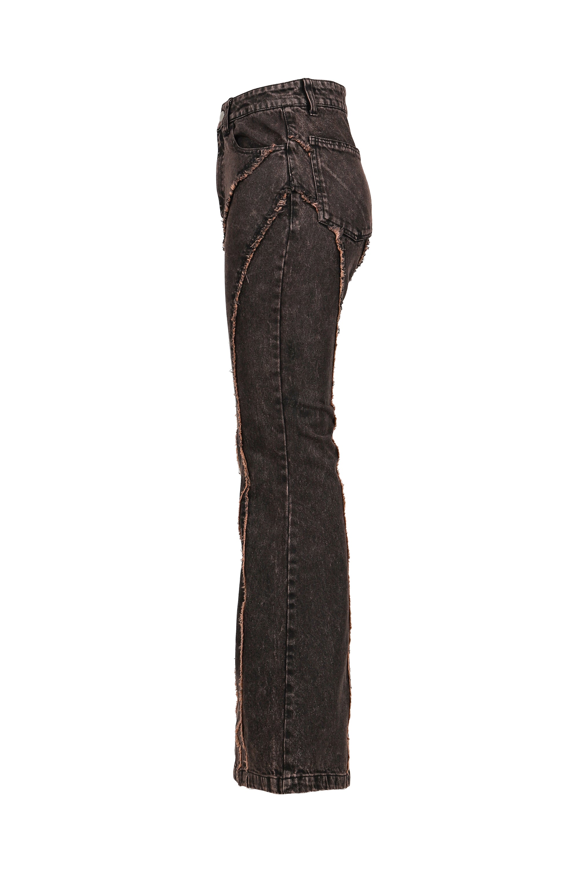 VIVAMUS ヴィヴァムス FW25 FLARE DENIM PANTS / BRW - NUBIAN