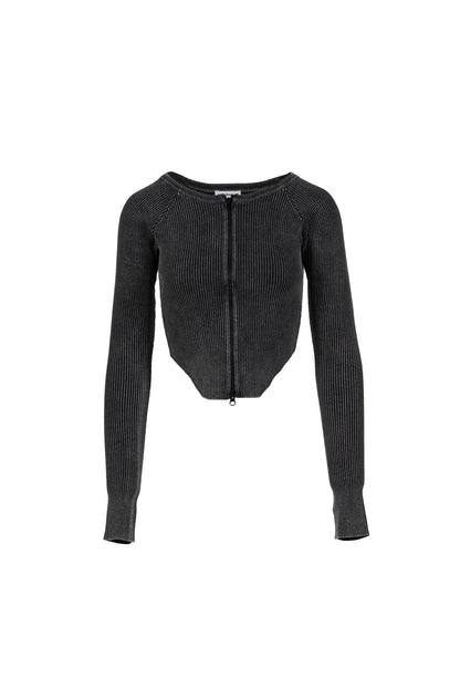BITIER RIB CARDIGAN / BLK