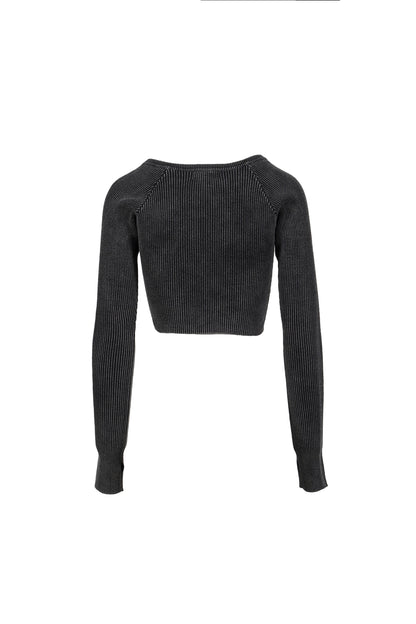 BITIER RIB CARDIGAN / BLK