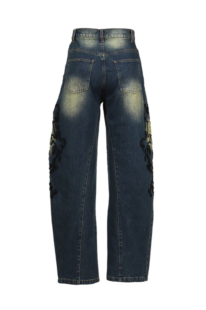 DENIM LACE PANTS / BLU