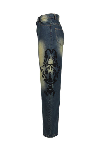 DENIM LACE PANTS / BLU