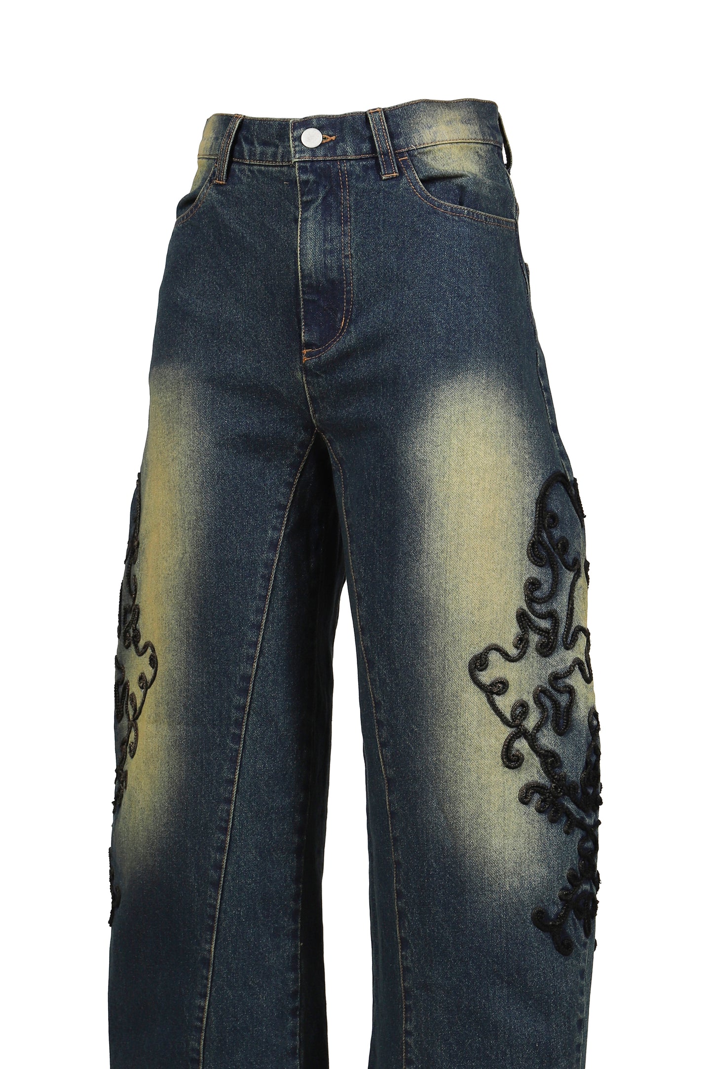 DENIM LACE PANTS / BLU