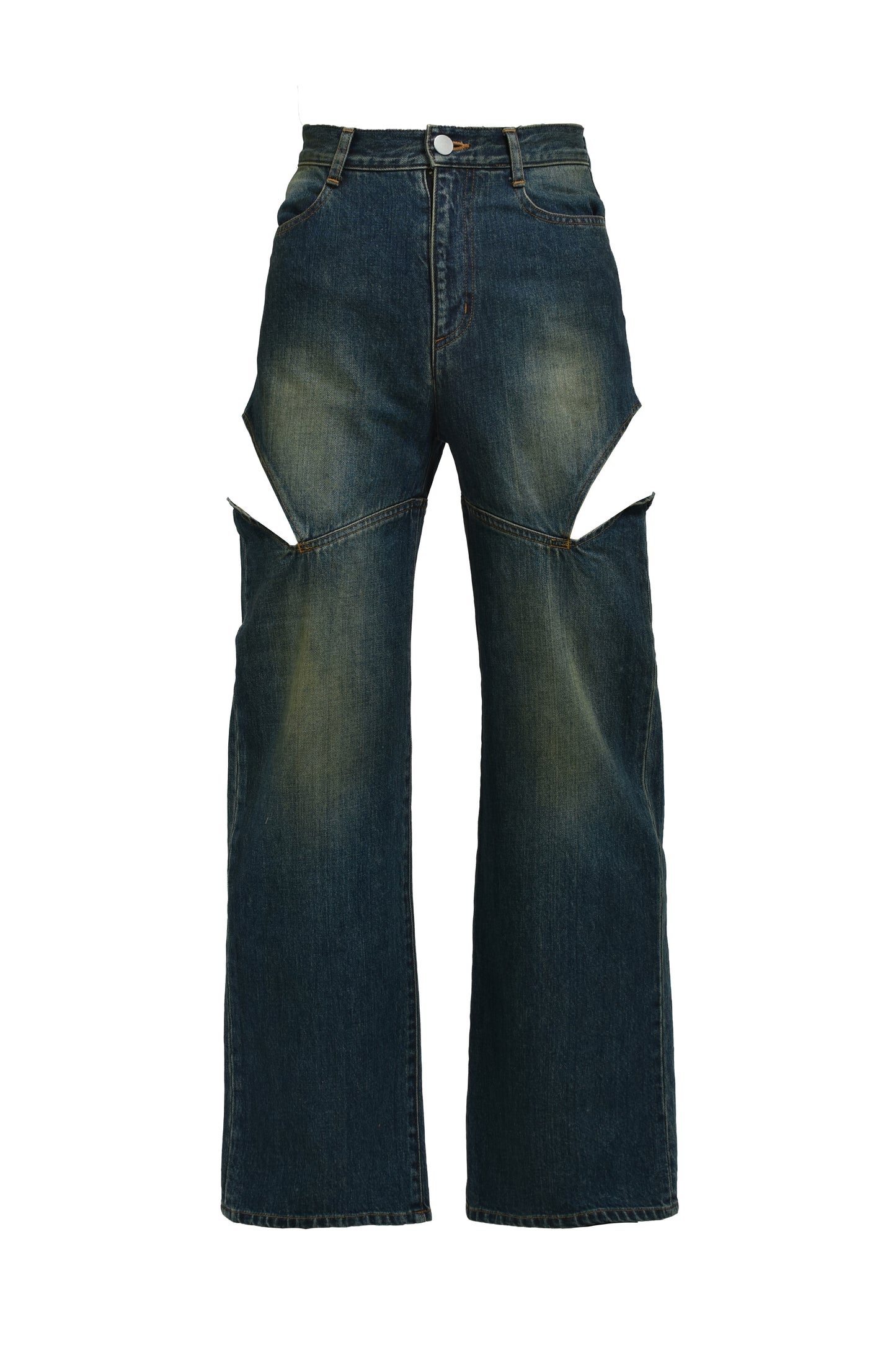 CUTOFF DENIM PANTS / BLU